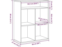 New vidaXL Bücherregal 66x31x80 cm Holzwerkstoff 860292 Weiß