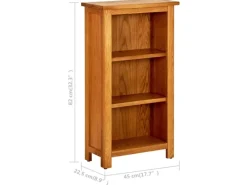 Online vidaXL Bücherregal 45x22,5x82 cm Eiche Massivholz