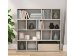 vidaXL Bücherregal/Raumteiler Betongrau 105x24x102 cm