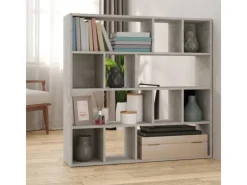 vidaXL Bücherregal/Raumteiler Betongrau 105x24x102 cm