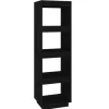 vidaXL Bücherregal/Raumteiler Schwarz 40x35x135 cm Massivholz Kiefer