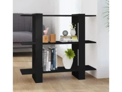 vidaXL Bücherregal/Raumteiler Schwarz 100×30×87 cm