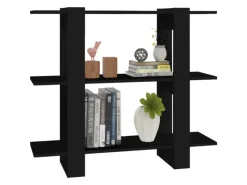 vidaXL Bücherregal/Raumteiler Schwarz 100×30×87 cm