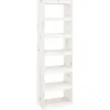 vidaXL Bücherregal/Raumteiler Weiß 60x30x199,5 cm Massivholz Kiefer