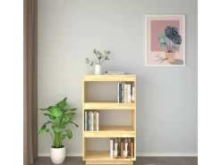 vidaXL Bücherregal/Raumteiler 60x35x103 cm Massivholz Kiefer