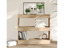 vidaXL Bücherregal/Raumteiler Sonoma-Eiche 80x30x72 cm