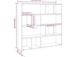 vidaXL Bücherregal/Raumteiler Weiß 105x24x102 cm