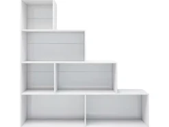 vidaXL Bücherregal/Raumteiler Hochglanz-Weiß 155x24x160 cm