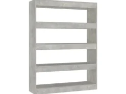 vidaXL Bücherregal/Raumteiler Betongrau 100x30x135 cm