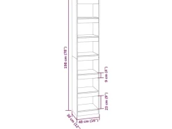 vidaXL Bücherregal/Raumteiler Weiß 40x30x198 cm