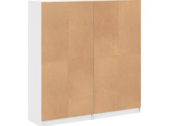 New vidaXL Bücherschrank mit Türen 136x37x142 cm Holzwerkstoff Weiß