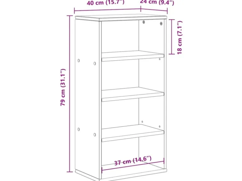 vidaXL Beistellschrank ODDA 40x24x79 cm Massivholz Kiefer 4103601