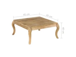 vidaXL Beistelltisch 45 x 45 x 40 cm Mangoholz Massiv