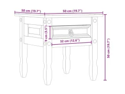 Hot vidaXL Beistelltisch Corona 50x50x50 cm Massivholz Kiefer 4005664