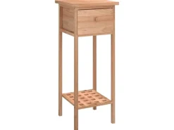 vidaXL Beistelltisch mit Schublade 25x25x60 cm Massivholz Nussbaum