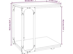 vidaXL Beistelltisch mit Rollen Sonoma 50x35x55,5 cm Holzwerkstoff