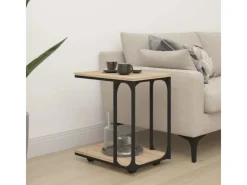 vidaXL Beistelltisch mit Rollen Sonoma 50x35x55,5 cm Holzwerkstoff