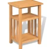 New vidaXL Beistelltisch mit Zeitungsablage 27x35x55 cm Massivholz Eiche