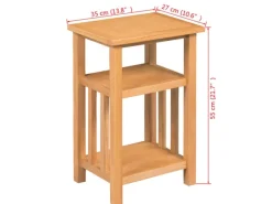 New vidaXL Beistelltisch mit Zeitungsablage 27x35x55 cm Massivholz Eiche