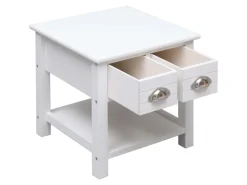 vidaXL Beistelltisch Weiß 40x40x40 cm Paulownia Holz 284068