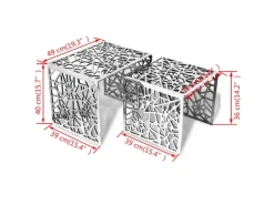 Best vidaXL Beistelltische 2 Stk. Quadratisch Silbern Aluminium