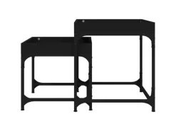 vidaXL Beistelltische 2 Stk. Schwarz Holzwerkstoff