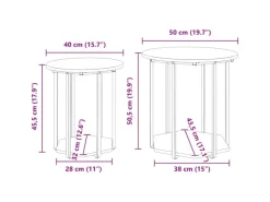vidaXL Beistelltisch-Set mit Regal 2-Tlg Altes Holz und Schwarz 869718