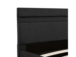 vidaXL Bett mit Bettkasten Hydraulisch LED Dunkelgrau Stoff 180x200 cm619367