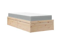 vidaXL Bett mit Matratze 90x200 cm Massivholz Kiefer2012740