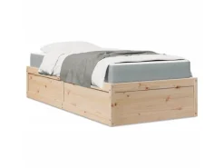 vidaXL Bett mit Matratze 90x200 cm Massivholz Kiefer2012740