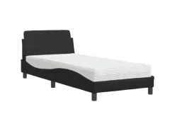 New vidaXL Bett mit Matratze Schwarz 90x200 cm Kunstleder Modell 12007232