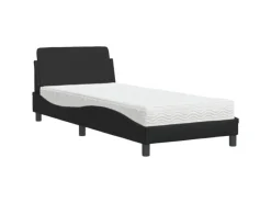 New vidaXL Bett mit Matratze Schwarz 90x200 cm Kunstleder Modell 12007232