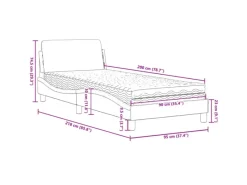 New vidaXL Bett mit Matratze Schwarz 90x200 cm Kunstleder Modell 12007232