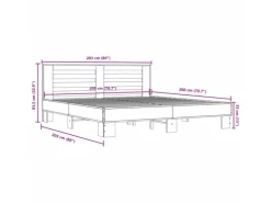 vidaXL Bettgestell Grau Sonoma 200x200 cm Holzwerkstoff und Metall 3280085