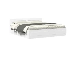 vidaXL Bettgestell mit Kopfteil ohne Matratze Weiß 200x200 cm 3295534