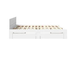 vidaXL Bettgestell mit Kopfteil ohne Matratze Weiß 200x200 cm 3295534