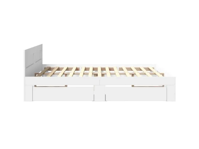 vidaXL Bettgestell mit Kopfteil ohne Matratze Weiß 200x200 cm 3295534