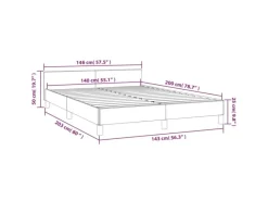 vidaXL Bettgestell mit Kopfteil Dunkelgrau 140x200 cm Stoff Modell 41400109