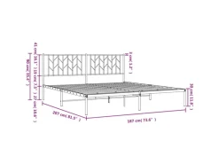 vidaXL Bettgestell mit Kopfteil Metall 180x200 cm 374441