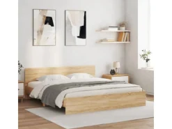 Outlet vidaXL Bettgestell mit Kopfteil Sonoma-Eiche 200x200 cm1944320