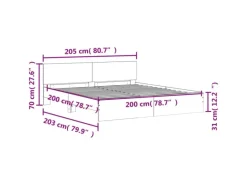 Outlet vidaXL Bettgestell mit Kopfteil Sonoma-Eiche 200x200 cm1944320