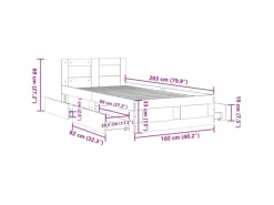 Hot vidaXL Bettgestell mit Kopfteil ohne Matratze Weiß 100x200 cm 3295576