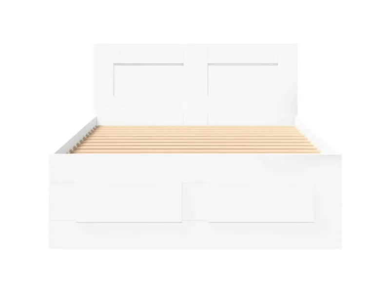 Hot vidaXL Bettgestell mit Kopfteil ohne Matratze Weiß 100x200 cm 3295576