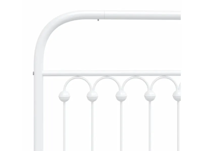 Outlet vidaXL Bettgestell mit Kopf- und Fußteil Metall 137x190 cm 376666 Weiß