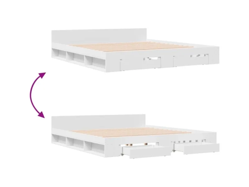 vidaXL Bettgestell mit Schubladen 200x200 cm Holzwerkstoff 3280720