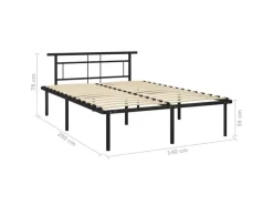 vidaXL Bettgestell Schwarz Metall 140x200 cm Modell 5651016