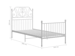 New vidaXL Bettgestell Weiß Metall 100x200 cm723136