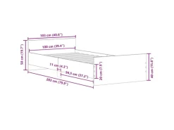vidaXL Bettgestell Weiß 100x200 cm Holzwerkstoff 835932