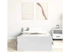 vidaXL Bettgestell Weiß 100x200 cm Holzwerkstoff 835932