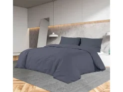 Clearance vidaXL Bettwäsche-Set 155x220 cm Leichte Mikrofaser 135943 Anthrazit